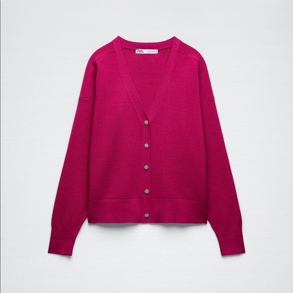 Zara Jewel Button Knit Cardigan - Picture 6 of 9